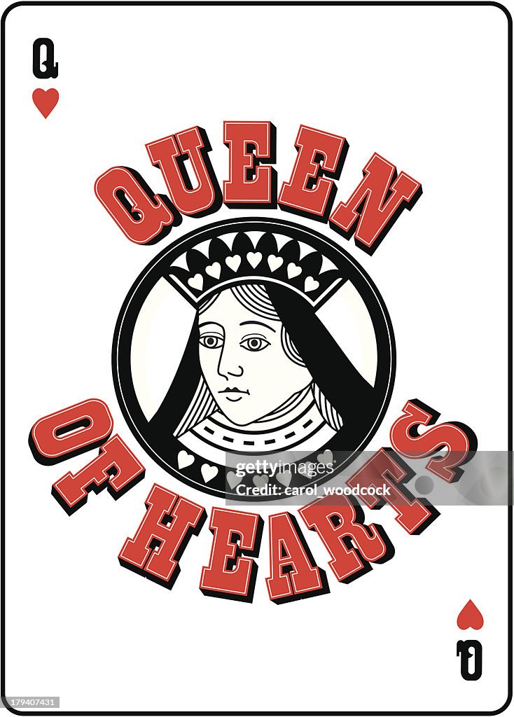 Queen of Hearts with lettering