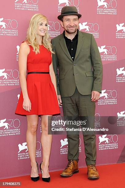 Actors Joanne Froggatt and Eddie Marsan attend "Still Life" Photocall during the 70th Venice International Film Festival at Palazzo del Casino on...