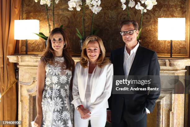 Ksenia Rappoport, Livia Firth, Caroline Scheufele and Colin Firth attend Chopard Photocall during the 70th Venice International Film Festival at...