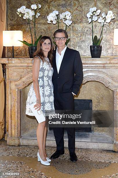 Livia Firth and actor Colin Firth attend Chopard during the 70th Venice International Film Festival at Palazzo Papadopoli on September 3, 2013 in...