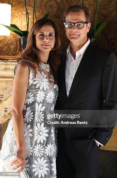 Livia Firth and Colin Firth attend Chopard Photocall during the 70th Venice International Film Festival at Palazzo del Casino on September 3, 2013 in...