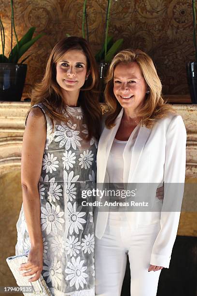 Livia Firth and Caroline Scheufele attend Chopard Photocall during the 70th Venice International Film Festival at Palazzo del Casino on September 3,...