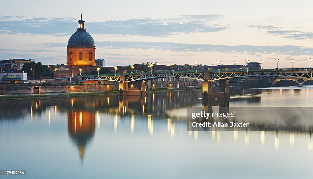 Dome of the 'Hopital de la Grave' at dusk