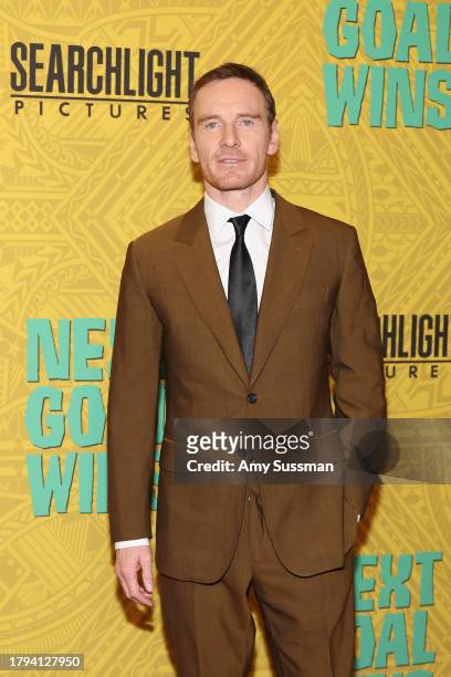 Michael Fassbender attends the Los Angeles premiere of Searchlight Pictures' "Next Goal Wins" at AMC The Grove 14 on November 14, 2023 in Los...