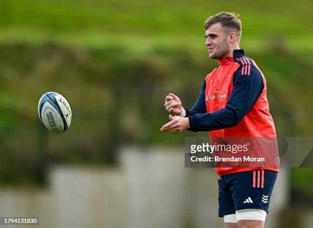 Limerick , Ireland - 21 November 2023; Alex Kendellen during a Munster rugby squad training session at University of Limerick in Limerick.