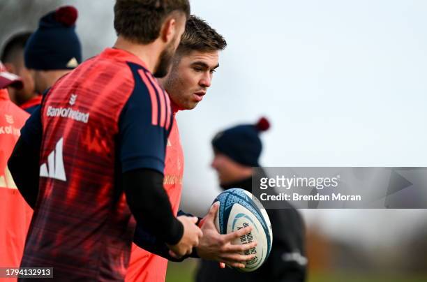Limerick , Ireland - 21 November 2023; Joey Carbery during a Munster rugby squad training session at University of Limerick in Limerick.