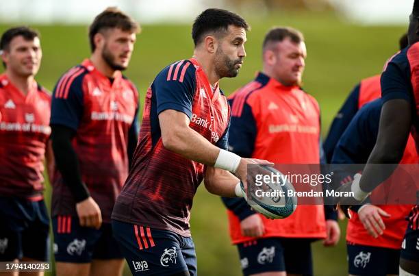 Limerick , Ireland - 21 November 2023; Conor Murray during a Munster rugby squad training session at University of Limerick in Limerick.