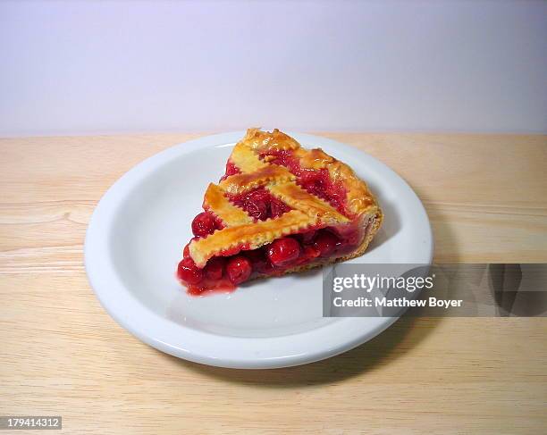 sour cherry lattice pie - cherry pie stock pictures, royalty-free photos & images