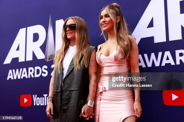 Flip and Chrishell Stause attend the 2023 ARIA Awards at Hordern Pavilion on November 15, 2023 in Sydney, Australia.