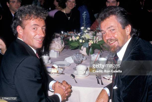 Actor Ray Sharkey and television producer Stephen J. Cannell attend the Fourth Annual Viewers for Quality Television Awards on September 17, 1988 at...