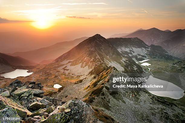 sunset from pirin mountains - pirin national park ストックフォトと画像