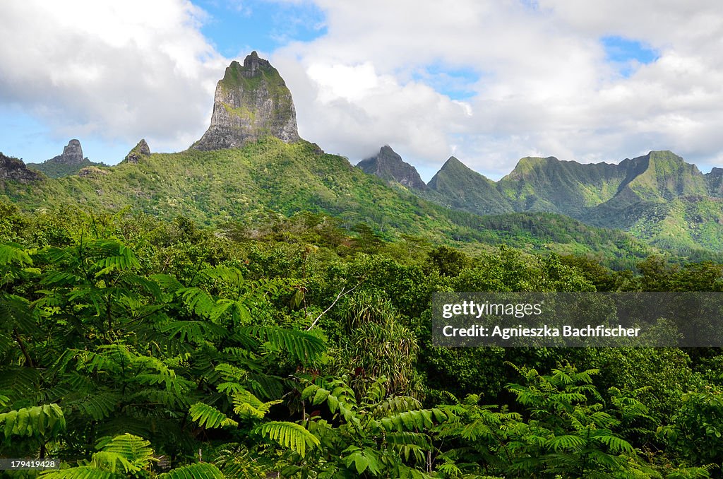 French Polynesia, Moorea's rugged mountains