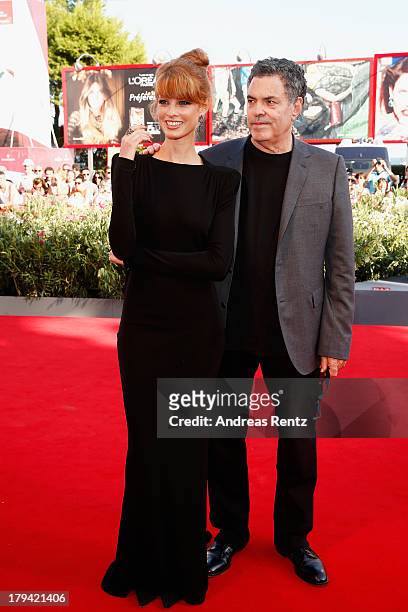 Actress Yuval Scharf and director Amos Gitai attend the 'Ana Arabia' Premiere during the 70th Venice International Film Festival at Palazzo del...