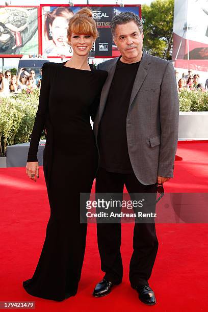 Actress Yuval Scharf and director Amos Gitai attend the 'Ana Arabia' Premiere during the 70th Venice International Film Festival at Palazzo del...