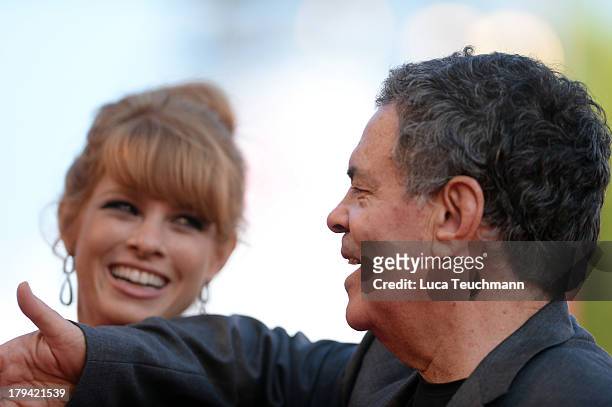Actress Yuval Scharf and director Amos Gitai attend "Ana Arabia" Premiere during the 70th Venice International Film Festival at Sala Grande on...