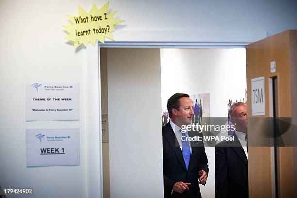 Prime Minister David Cameron visits Perry Beeches III Free School, on September 3, 2013 in Birmingham, England. It is predicted that by 2016 two...