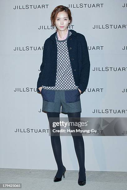 Model showcases designs by Jill Stuart on the catwalk during the presentation of Jill Stuart 2013 A/W collection at LG Fashion RAUM on September 3,...