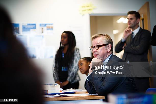 Education Secretary Michael Gove visits Perry Beeches III Free School, on September 3, 2013 in Birmingham, England. It is predicted that by 2016 two...