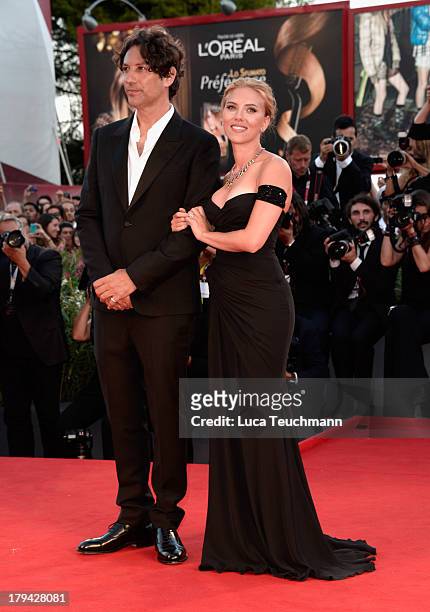 Director Jonathan Glazer and actress Scarlett Johansson attend "Under The Skin" Premiere during the 70th Venice International Film Festival at Sala...