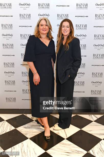 Harper's Bazaar Editor-in-Chief Lydia Slater and Clare Waight Keller attend the Harper's Bazaar At Work Summit, in partnership with Porsche and...