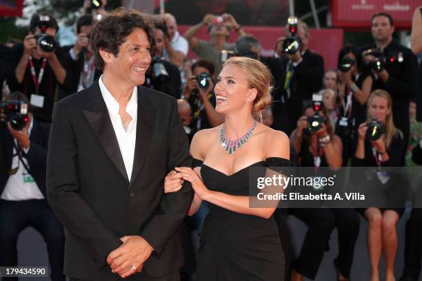 Actress Scarlett Johansson and director Jonathan Glazer attend 'Under The Skin' Premiere during the 70th Venice International Film Festival at Sala...