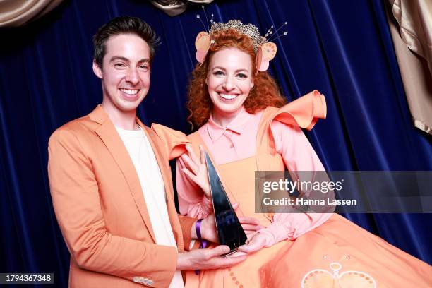 Emma Watkins and Oliver Brian pose with the Best Children's Album award during the 2023 ARIA Awards at Hordern Pavilion on November 15, 2023 in...