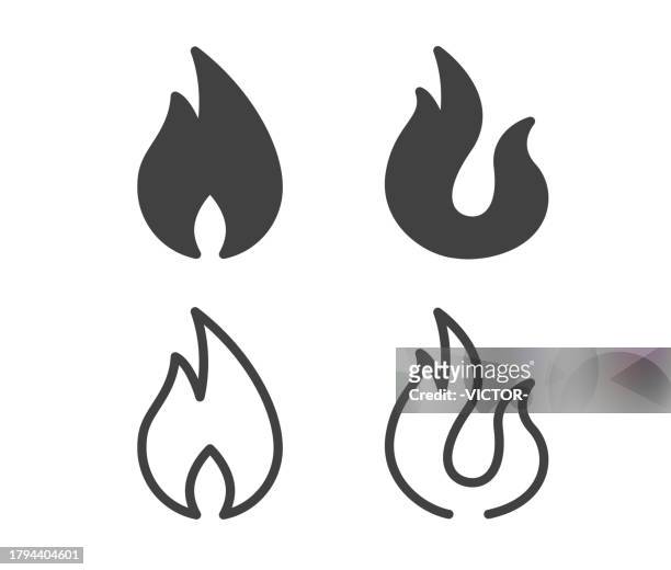 fire, smoke and steam - illustration icons - unpleasant smell stock illustrations