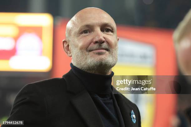 Franck Leboeuf looks on before the Ligue 1 Uber Eats match between RC Lens and Olympique de Marseille at Stade Bollaert-Delelis on November 12, 2023...