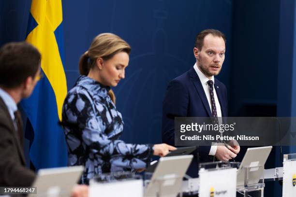 Ebba Busch, Deputy Prime Minister of Sweden and Minister for Energy, Business and Industry and Martin Kinnunen, member of parliament for the Sweden...