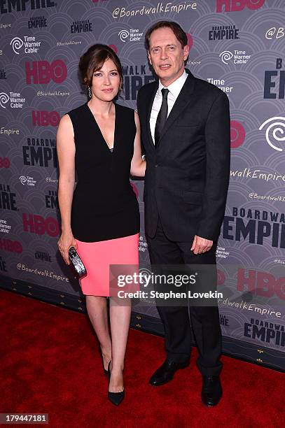 Actors Kelly Macdonald and Steve Buscemi attend the "Boardwalk Empire" season four New York premiere at Ziegfeld Theater on September 3, 2013 in New...