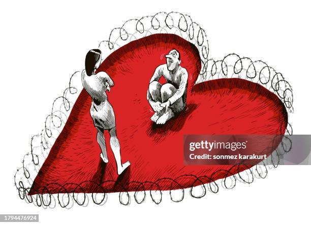 love and jealousy - infidelity stock illustrations