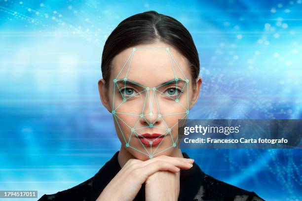 facial recognition technology - tecnologia de reconhecimento facial - fotografias e filmes do acervo
