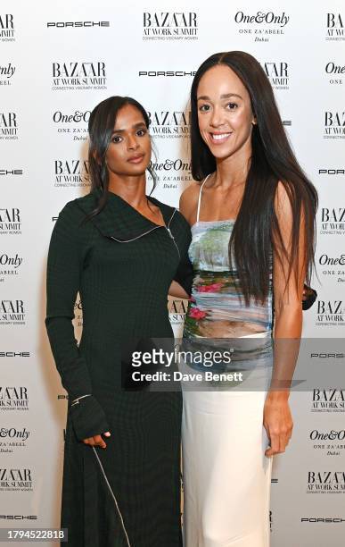 Boxer Ramla Ali and Olympic athlete Katarina Johnson-Thompson attend the Harper's Bazaar At Work Summit, in partnership with Porsche and One&Only One...