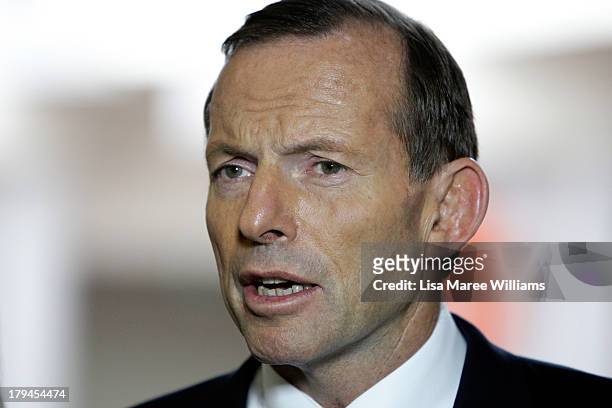 Australian Opposition Leader, Tony Abbott looks on, on September 4, 2013 in Sydney, Australia. With just three days of campaigning before Saturday's...
