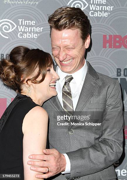 Actress Kelly Macdonald and musician Dougie Payne attends the "Boardwalk Empire" season four New York premiere at Ziegfeld Theater on September 3,...