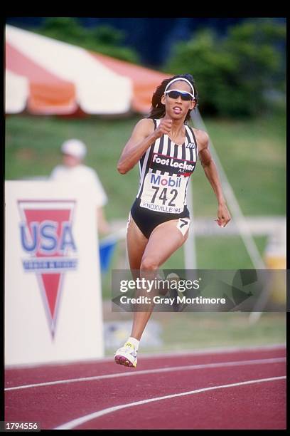 Natasha Kaiser-Brown runs in the 400 meter race during the United States Mobil National Championships in Knoxville, Tennessee. Kaiser-Brown won the...