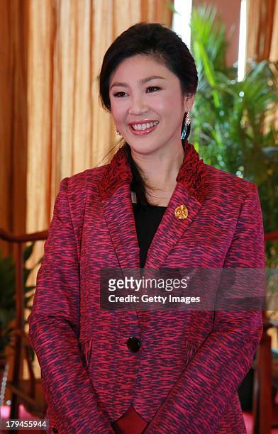 Thai premier Yingluck Shinawatra visits the 10th China-ASEAN Business and Investment Summit at Nanning International Convention and Exhibition Center...