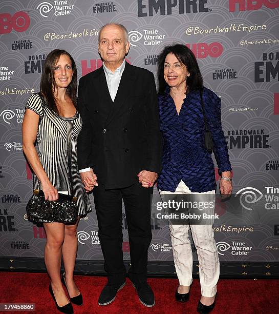 Michele DeCesare, David Chase and Denise Kelly attend the premiere of HBO's "Boardwalk Empire" at the Ziegfeld Theater on September 3, 2013 in New...
