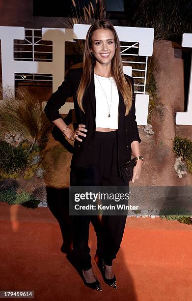 Actress Jessica Alba arrives at the after party for the opening of Hermes Beverly Hills Boutique at 3 Labs on September 3, 2013 in Culver City,...