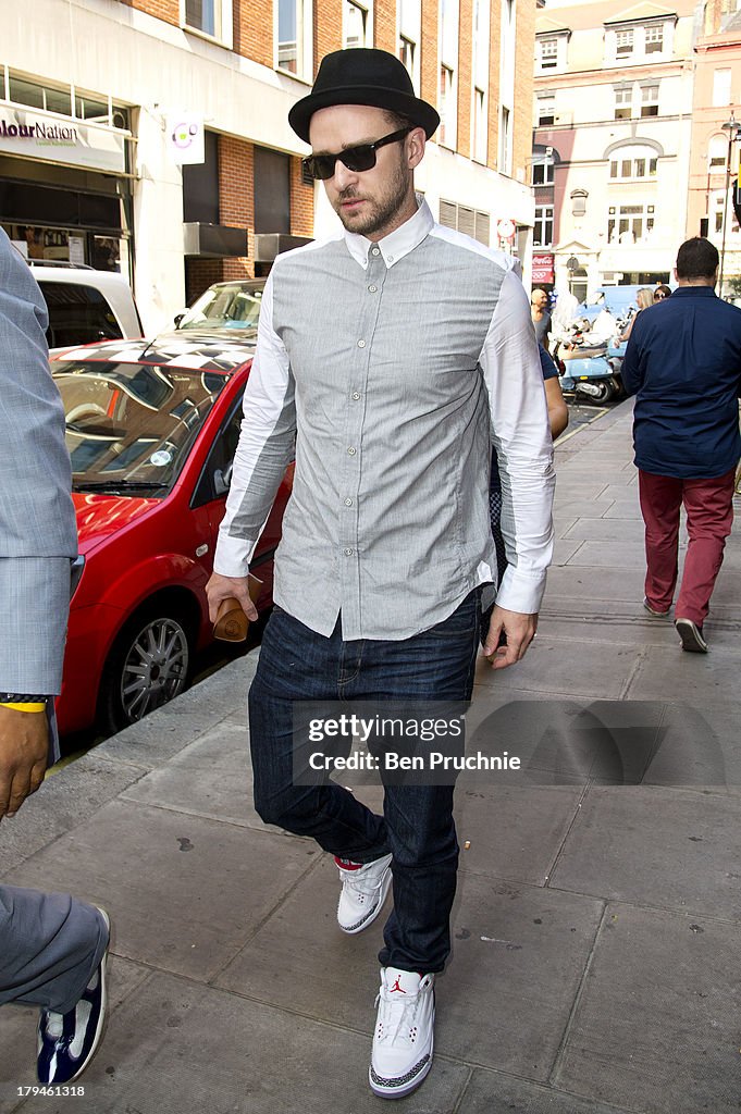 Justin Timberlake Sightings In London - September 4, 2013