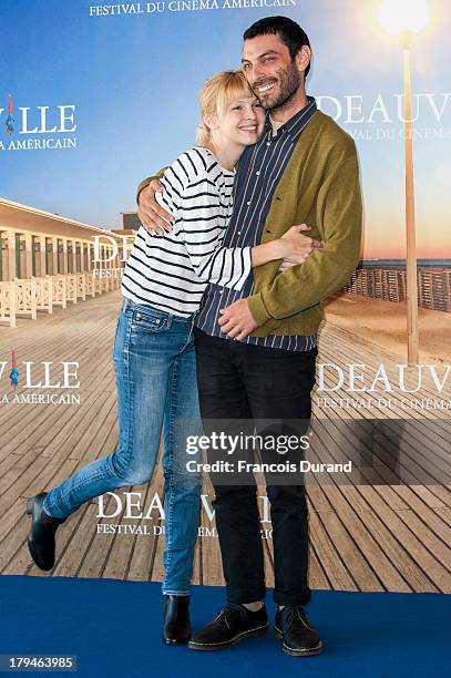 Actress Amy Grantham and director Matt Creed pose at a photocall for the film 'Lily' during the 39th Deauville Film Festival on September 4, 2013 in...