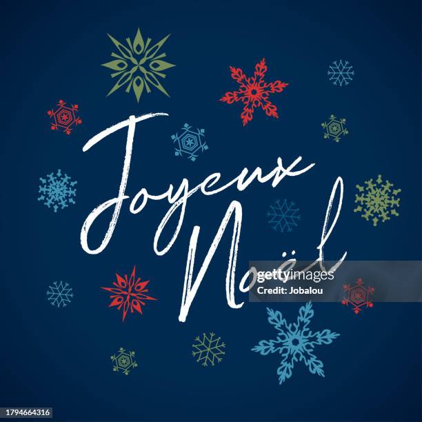 handwritten card joyeux noël - french language typescript - french language stock illustrations