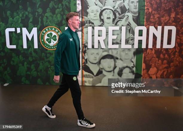 Dublin , Ireland - 21 November 2023; James McClean of Republic of Ireland before the international friendly match between Republic of Ireland and New...