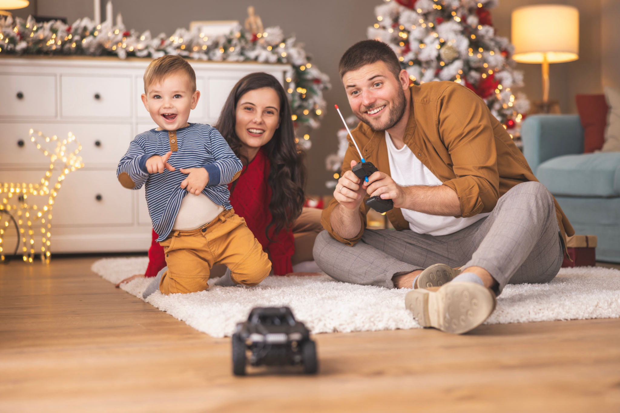 family enjoying rc cars