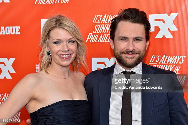 Actress Mary Elizabeth Ellis and actor Charlie Day arrive at the FXX Network launch party featuring the season premieres of "It's Always Sunny In...