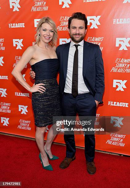 Actress Mary Elizabeth Ellis and actor Charlie Day arrive at the FXX Network launch party featuring the season premieres of "It's Always Sunny In...