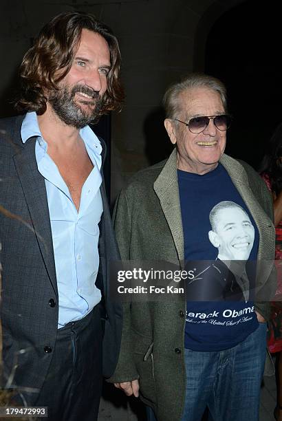 Frederic Beigbeder and Daniel Filipacchi attend the Lui Magazine Launch Party at 34 Avenue Foch on September 3, 2013 in Paris, France.