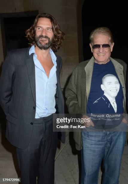 Frederic Beigbeder and Daniel Filipacchi attend the Lui Magazine Launch Party at 34 Avenue Foch on September 3, 2013 in Paris, France.