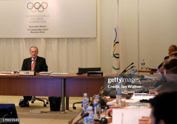 President Jacques Rogge prior to a board meeting during the 125th IOC Session at the Hilton Hotel on September 4, 2013 in Buenos Aires, Argentina.