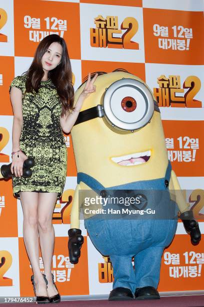 Seohyun of South Korean girl group Girls' Generation attends the "Despicable Me 2" press conference at the CGV on September 4, 2013 in Seoul, South...